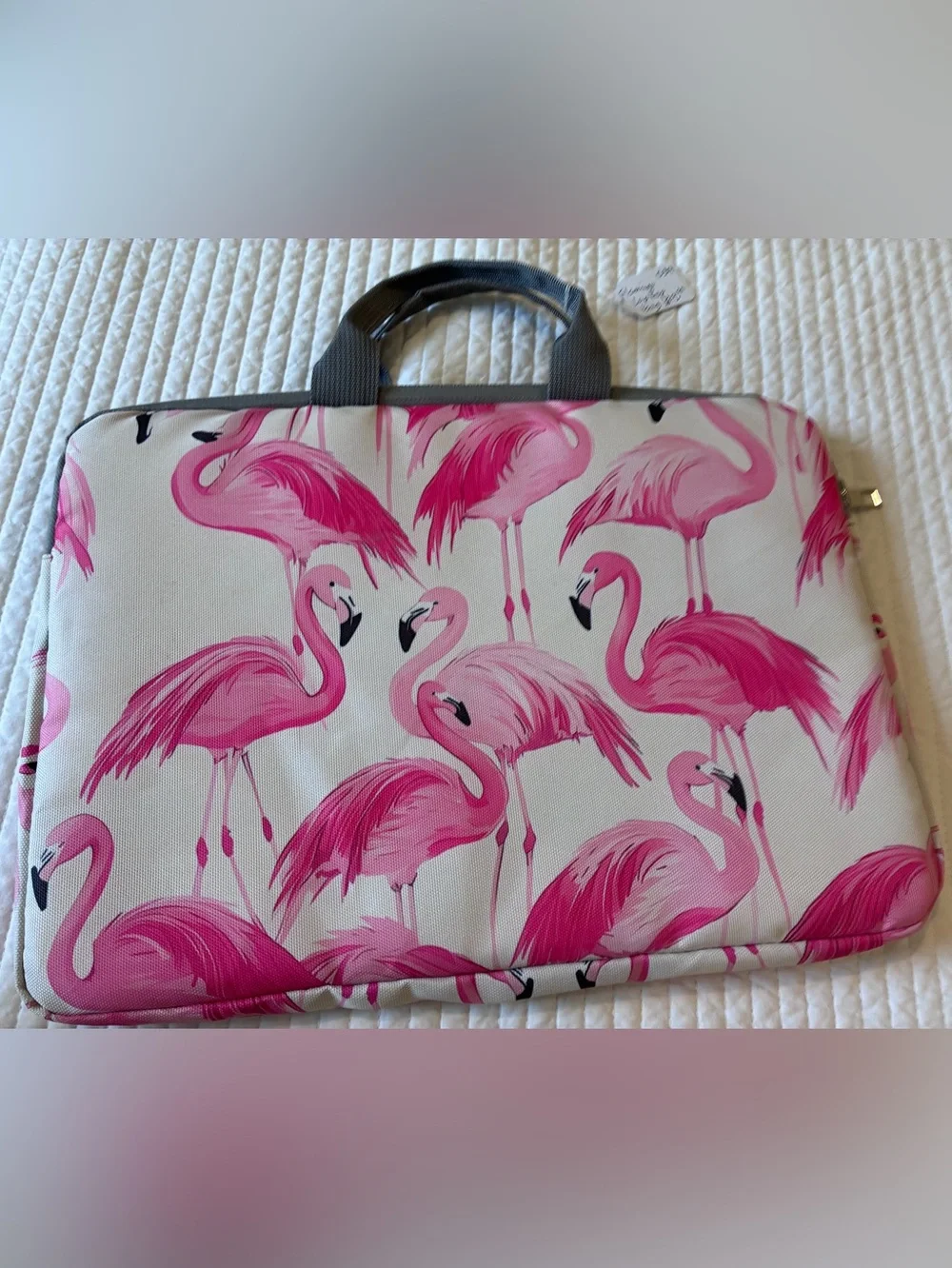 Pink Flamingo Printed laptop case.